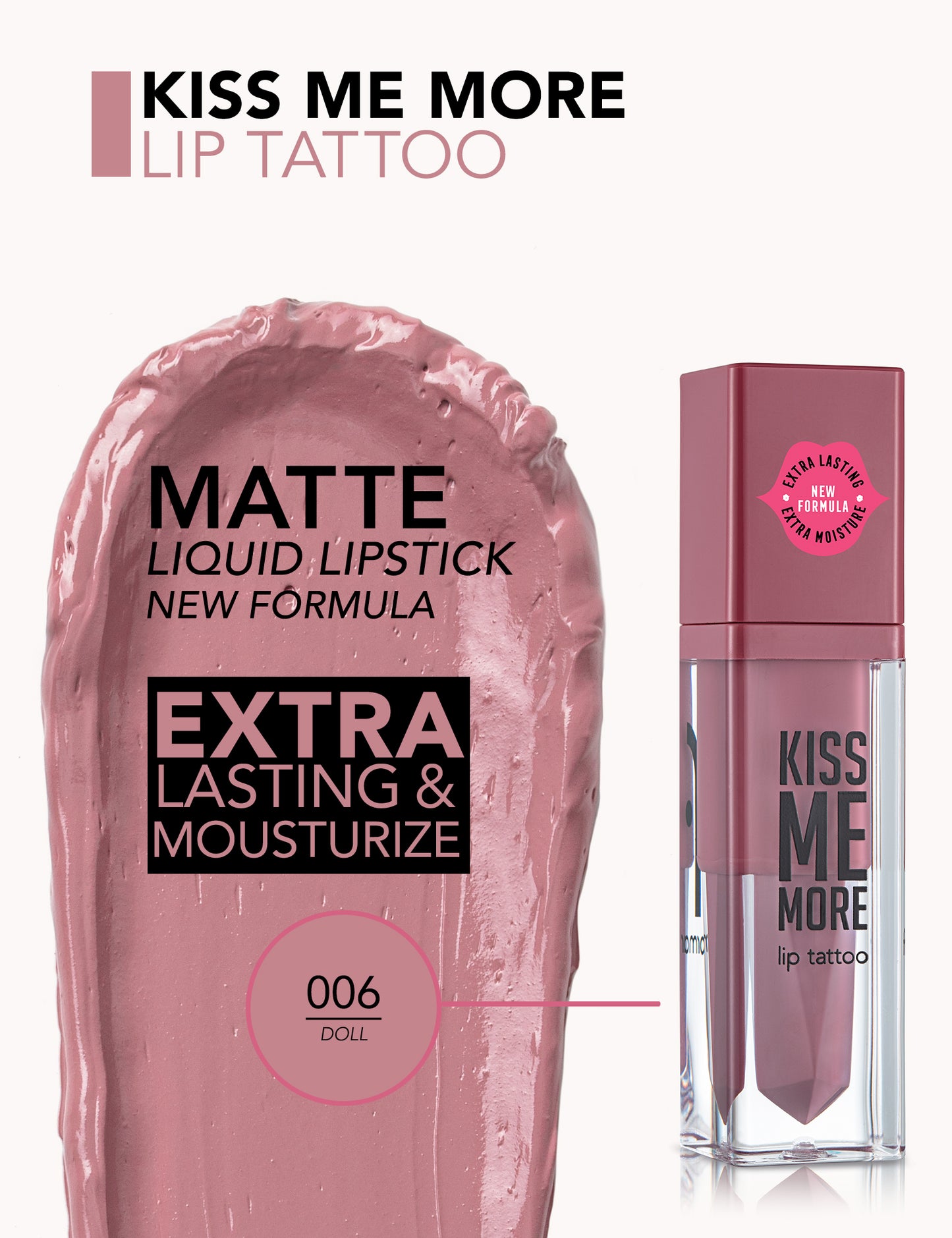 Flormar Long Lasting Matte Lipstick - Kiss Me More 3.8ML