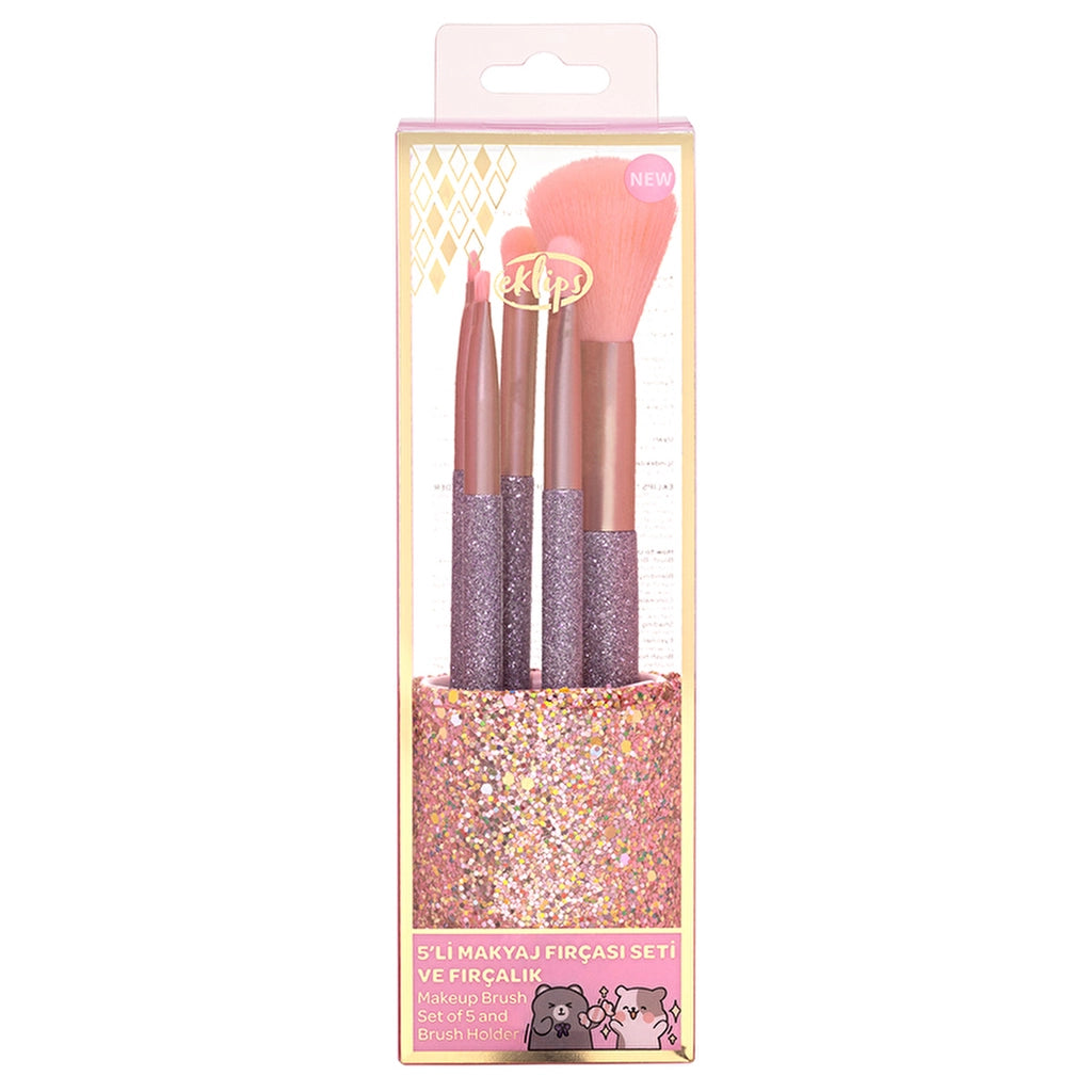 Eklips Brush Set With Glitter Cup Holder