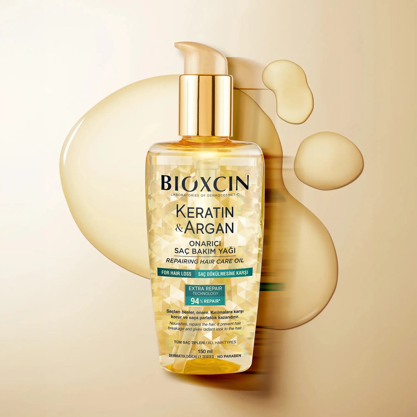 Bioxcin Keratin & Argan Repairing Hair Care Oil 150ML