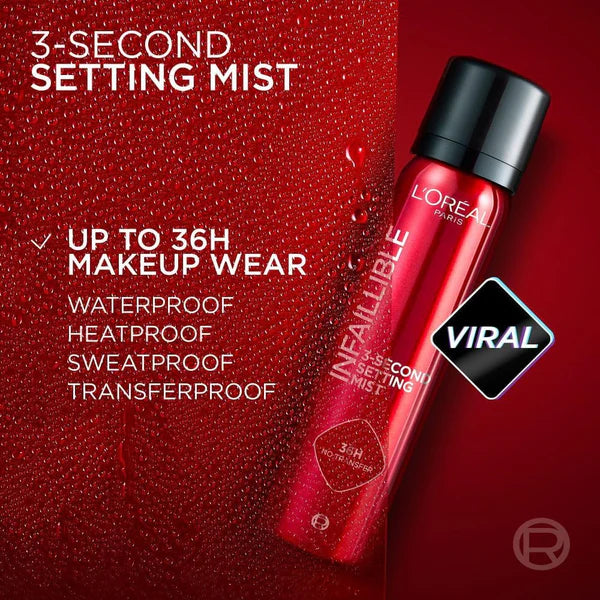 L'OREAL PARIS Infallible Setting Fixing Spray Mist for Face 75ML