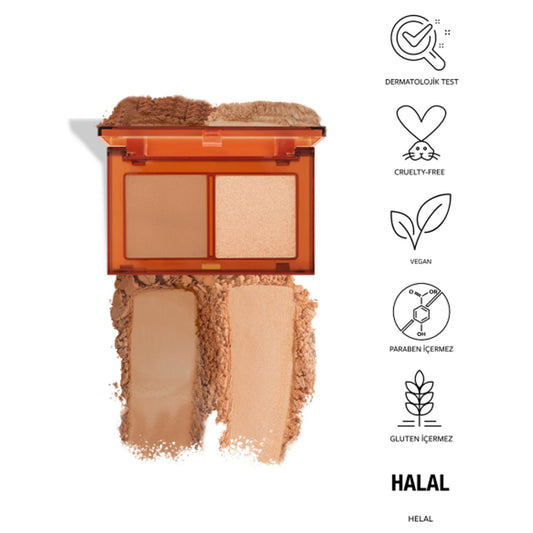 Pastel Bronzer & Highlighter Set, Sun Kissed.