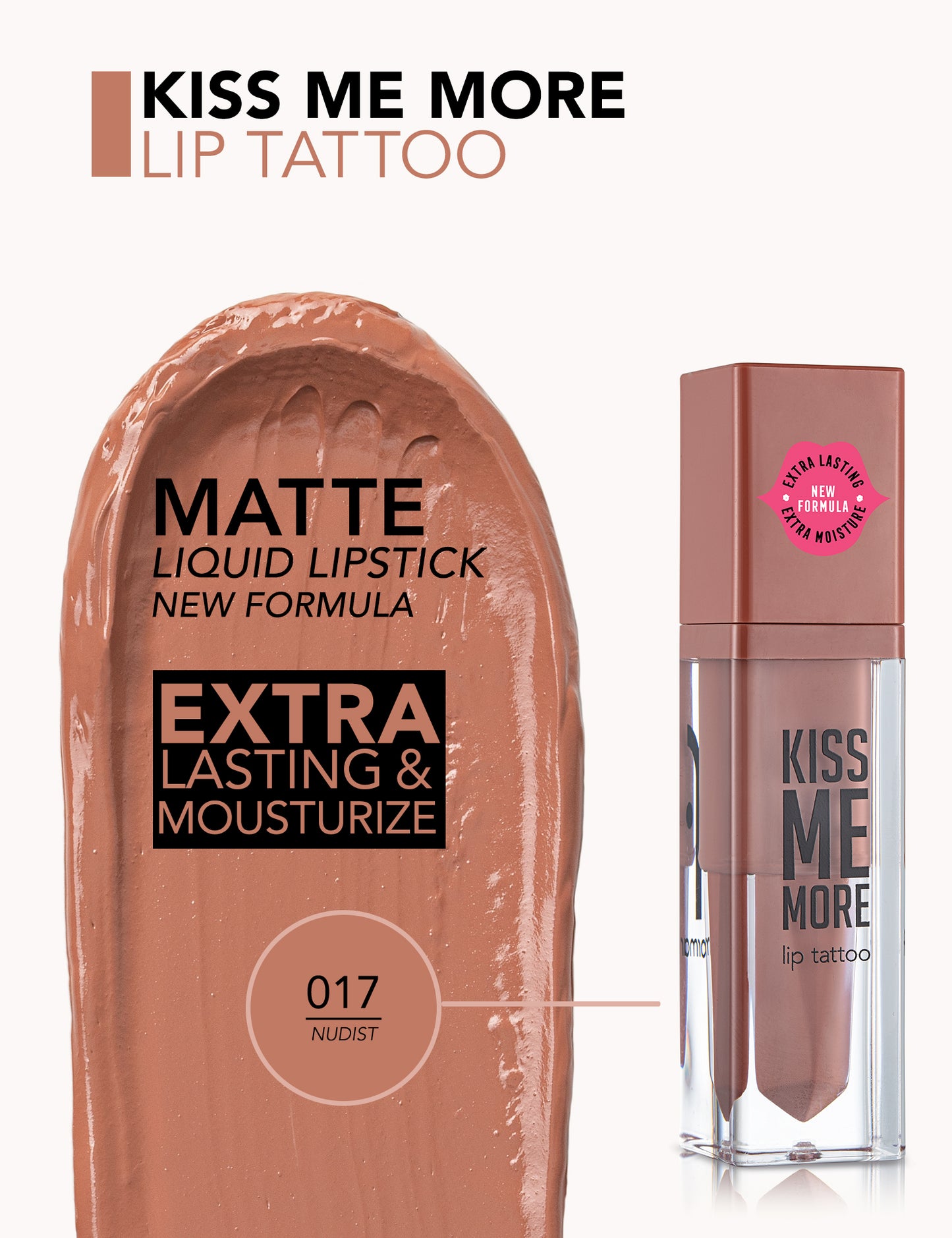 Flormar Long Lasting Matte Lipstick - Kiss Me More 3.8ML