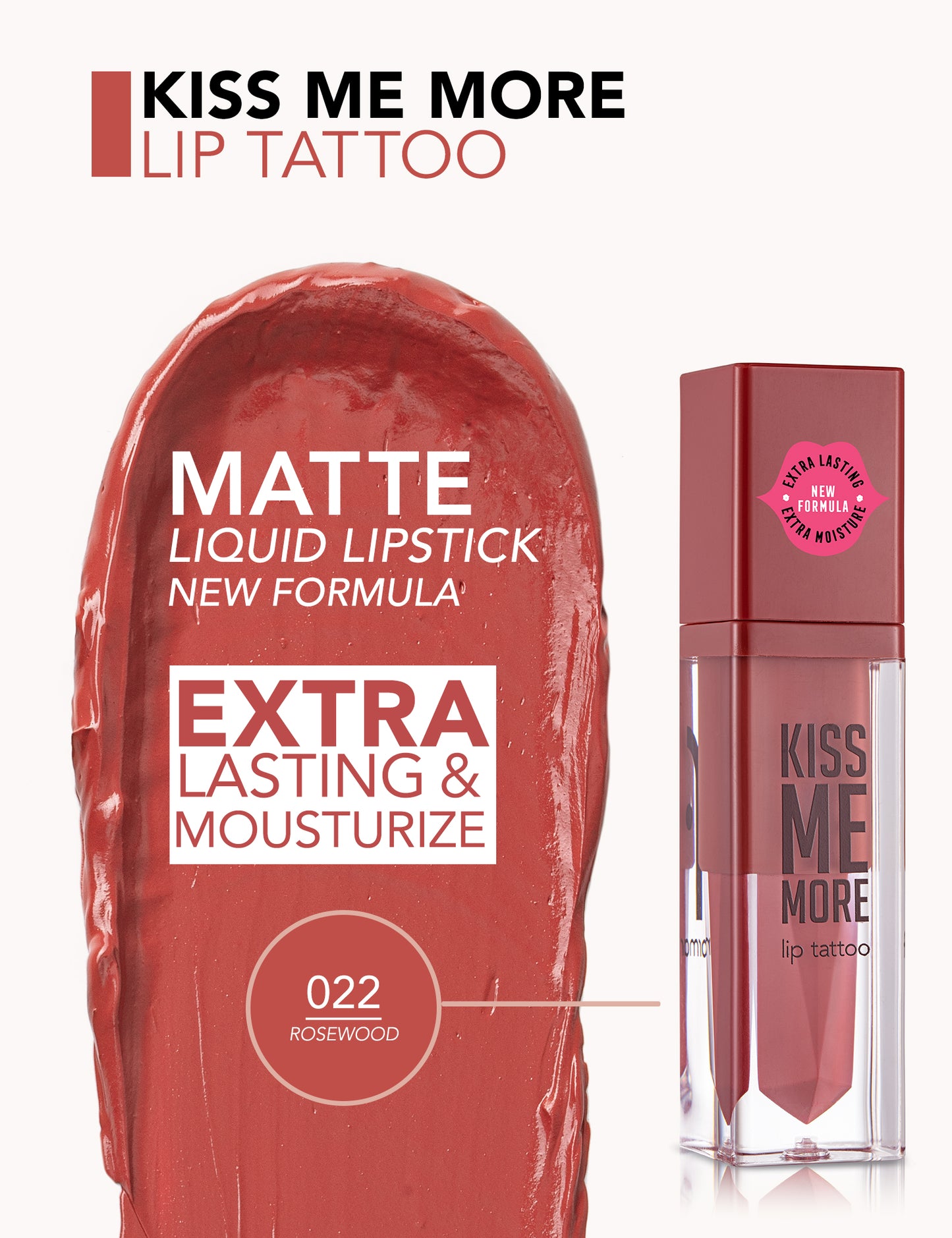 Flormar Long Lasting Matte Lipstick - Kiss Me More 3.8ML