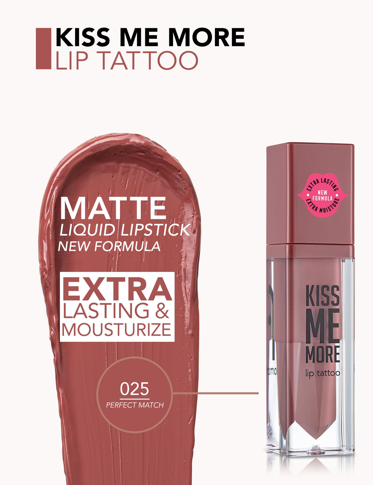 Flormar Long Lasting Matte Lipstick - Kiss Me More 3.8ML