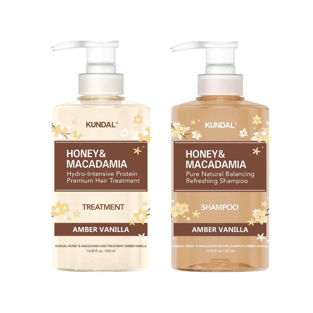 AMBER VANILLA EDITION - HONEY & MACADAMIA SHAMPOO + TREATMENT SET 500ML
