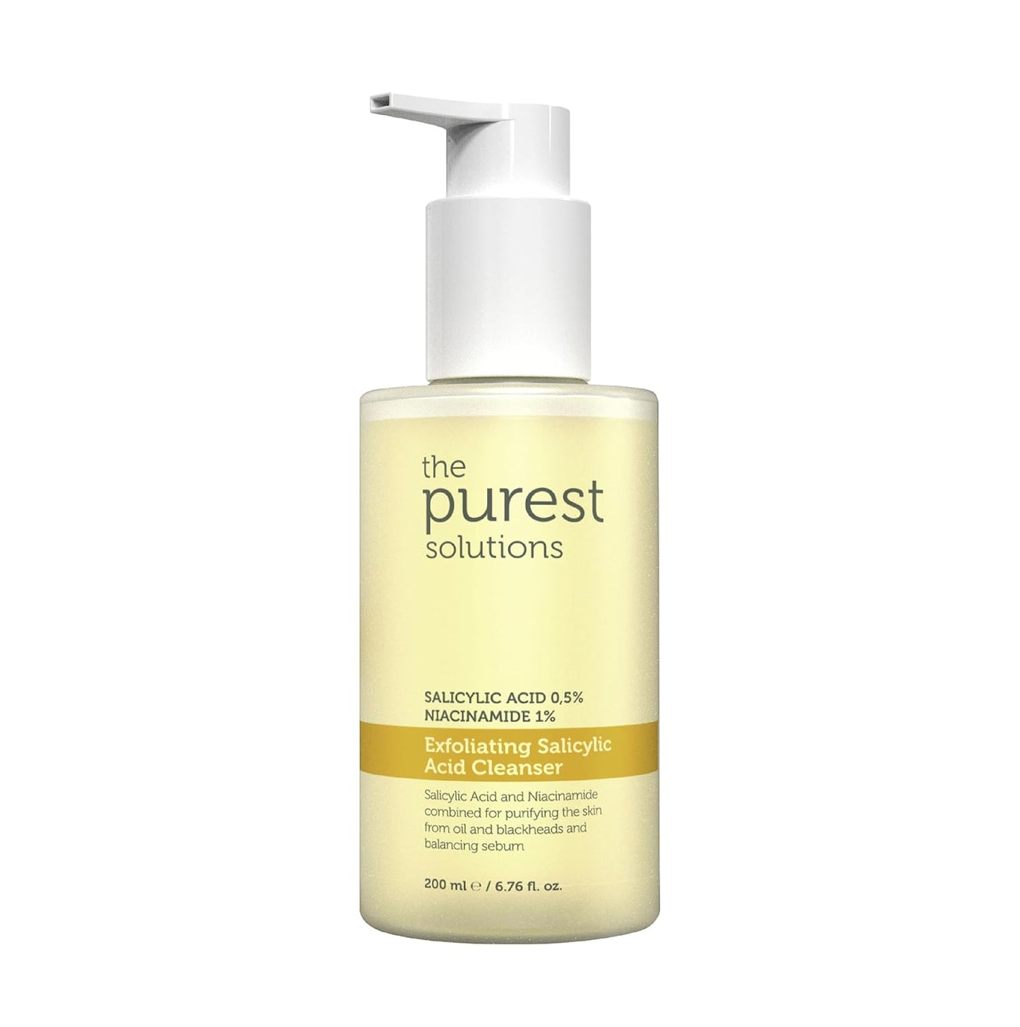 The Purest Solutions Exfoliating Salicylic Acid Cleanser Facial Cleanser (0.5% Salicylic Acid & 1% Niacinamide) 200ML
